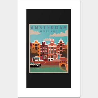 Amsterdam, Holland, Travel Poster Posters and Art